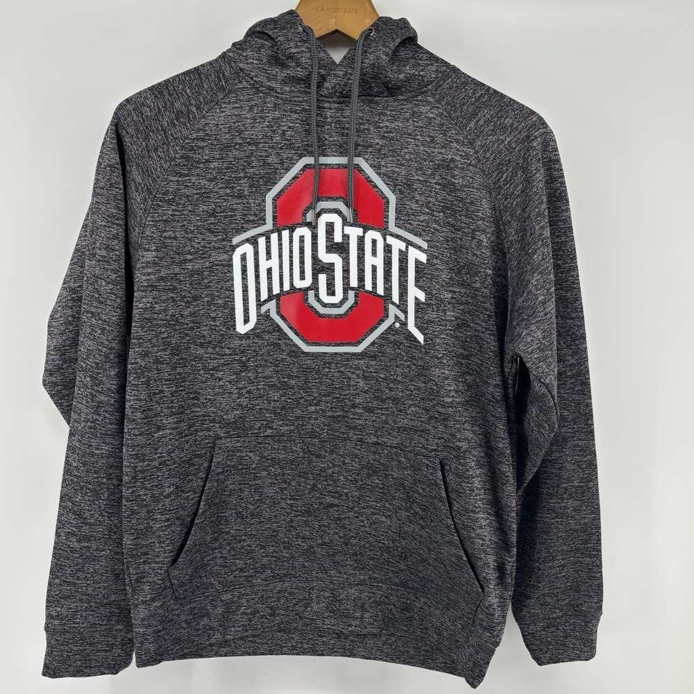 Ohio State Buckeyes Hoodie Sweatshirt Men S Gray NCAA Football Colosseum Pullove